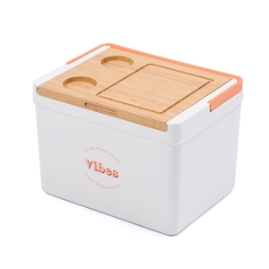 Vibes Portable Cooler Box with Bamboo Li