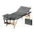 Zenses Massage Table Wooden Bed Portable 3 Fold Therapy Waxing 75CM Grey