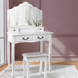 Artiss Dressing Table with Mirror - Whit