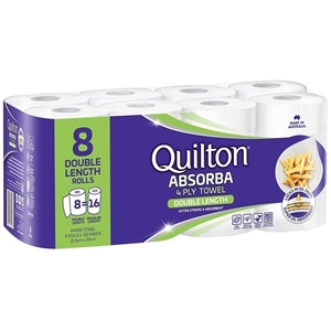 QUILTON 8pk Absorba Paper Towels, 4-ply,