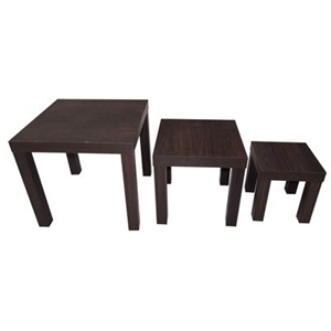 Set of 3 Dark Brown Nesting Tables (S,M,