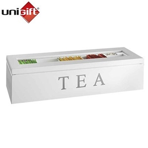 UniGift 5 Compartment Wood Tea Storage B