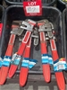 Qty Pipe Wrenches, (Containers not included. Ex-Retail stock