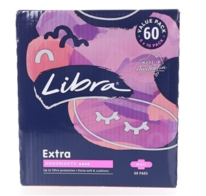 LIBRA 60pk Extra Goodnight Pads with Win