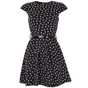ClubL Women's Heart Skater Dress With Ca