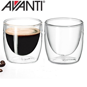 2 x Avanti Caffe 100ml Double Wall Glass
