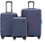 TOSCA London Luggage 2 Piece Hardside Luggage Set, Navy, Medium: 64cm, Smal