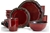 ELAMA Stoneware Round Oval Dinnerware Dish Set, Dark Red. NB: 2 x Large Pl
