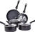 AMAZON BASICS Non-Stick Cookware Set, Pots and Pans, 8-Piece Set.