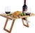 BLOODYRIPPA Portable Picnic Wine Table with Bottle & Glass Holder, 23D x 43