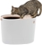IRIS Top Entry Cat Litter Box White Scoop, White/Beige.