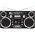 GPO Brooklyn 80's Portable Boombox With Bluetooth/CD/Cassette/Radio Functio