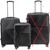 TOSCA Huston 2pc Hardside Luggage Suitcase Set, Black, Medium: 80L, Small: