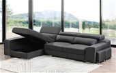 New - Illyria Lounge with Chaise and Ottomans - Dark Grey