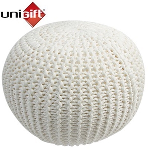 UniGift Knitted Pouf - White