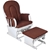 Baby Breast Feeding Sliding Glider Chair with Ottoman Brown