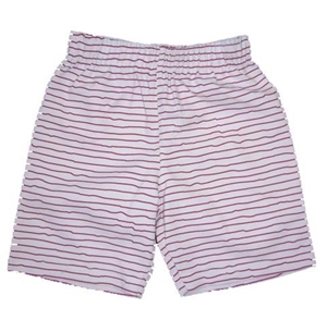 Plum White Board Short with Red Stripes 