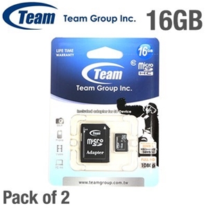 2 Pack 16GB Team Group Micro SDHC Card &