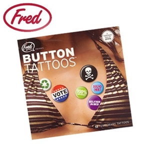 Set of 12 Fred Temporary Button Tattoos