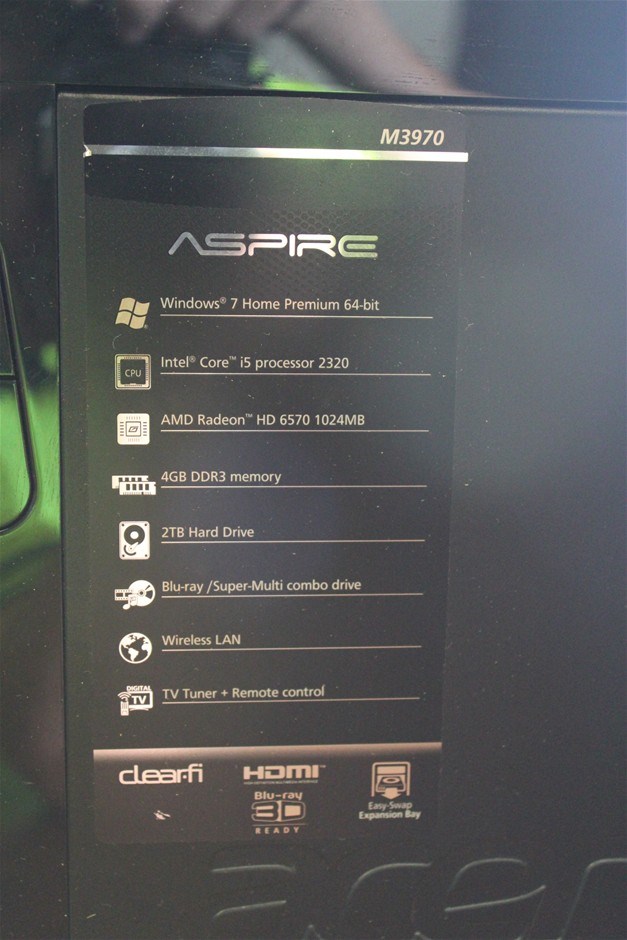 Acer Aspire M3970 i5-2320/4GB/2TB/HD 6570 1GB Desktop PC Auction (0012