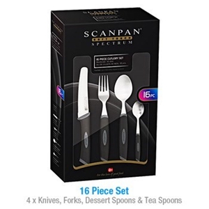Scanpan Spectrum 16pc Black/Grey Cutlery