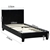 Modern King Single PU Leather Wooden Bed Frame w/ Slat Base Midnight Black