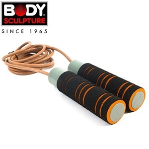 Leather Skipping Rope with Weighted Hand
