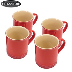 Chasseur La Cuisson Set of 4 Red Mugs
