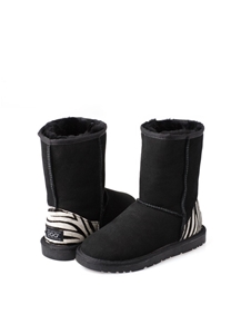 Ozwear UGG 3/4 Boots With Zebra Print Bl
