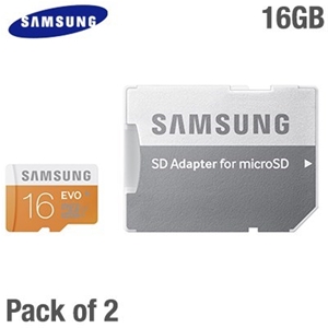 2-Pack 16GB Samsung microSDHC Cards & SD