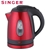 Singer 1L Stainless Steel Cordless Kettle - Red