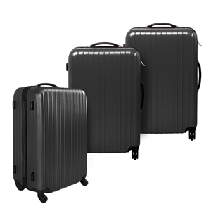 3 Pcs Hard Shell Travel Luggage Set Blac