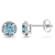 1.06ct Blue Topaz and Diamond Ear Pin Earrings in 10k White Gold
