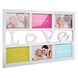 Set 6 in 1 LOVE Photo Collage Frame Whit