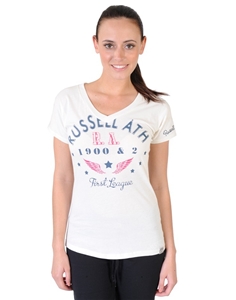 Russell Athletic Womens Vintage V Neck T