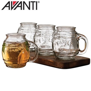 Avanti Barrel Glass Mugs - Set of 4