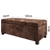 Suede Fabric Ottoman Storage Foot Stool Large Brown