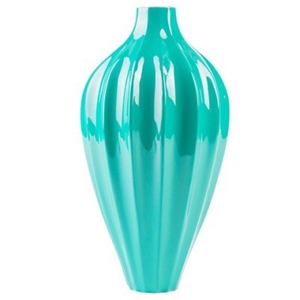 Jess 14cm x 30cm Metal Vase - Emerald