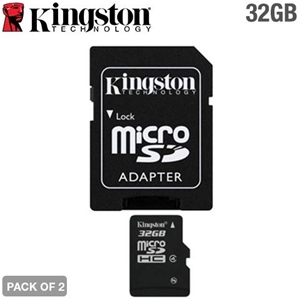 2PK 32GB Kingston MicroSDHC Memory Card 