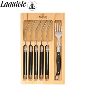 Laguiole Elite Set of 6 Forks - Black