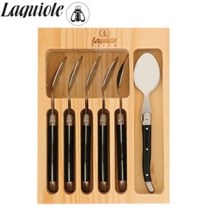 Laguiole Elite Set of 6 Tea Spoons - Bla