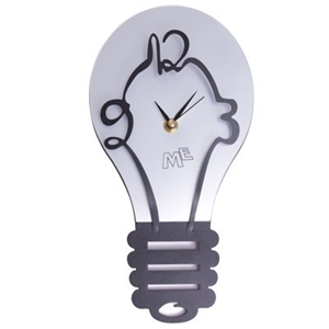Light Bulb Design 16cm Metal Wall Clock