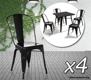 Set of 4 Tolix-Style Dining Chair - Glos