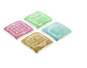 Set of 4 Resin Coasters - Home 9cm