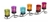 6 Multicoloured T/light holder