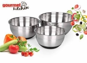 3 Piece Silicon Base Stainless Steel Sal