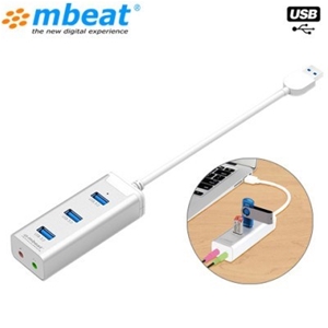 mbeat HAYMAN 3-Port USB 3.0 Hub with Aud