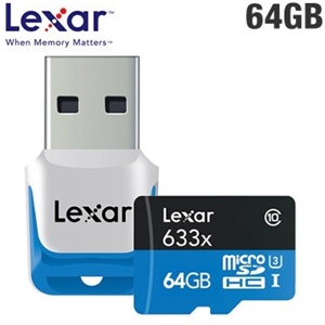 64GB Lexar 633x microSDXC UHS-I Memory C
