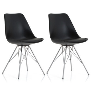 Set of 2 Jasper Chairs with Chrome Legs 